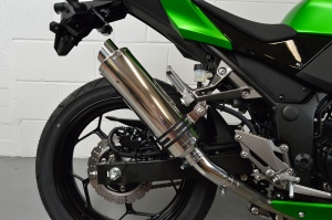 Kawasaki Ninja 250 R Round Moto GP XLS Polished Stainless Exhaust